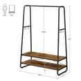 thumbnail image 3 of VASAGLE Clothes Rail with 2 Shelves, Clothes Rack , 6 S-Shaped Hooks, Steel Frame, for Bedroom, Rustic Brown and Black, 3 of 6