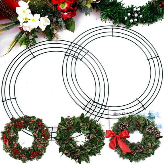 Cheers.US Wreath Frame Wire Wreath Frame Christmas Holiday Metal Wire Ring Valentines Decorations St Patrick's Day for Floral Arrangements Craft DIY,Different Sizes