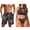 Black Spider Web, variant on Pineapple Couple Swimsuits Matching Set Women 2 Piece Bikini Set Tank Top High Waisted Swimwear Sexy Halter Triangle Swimsuit String Bathing Suits