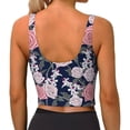 thumbnail image 3 of Fotbe Rose Flowers Pattern Womens' Sports Bra Longline Wirefree Padded with Medium Support Sports Moisture-Wicking Workou Vest,Tank Top-Small, 3 of 9
