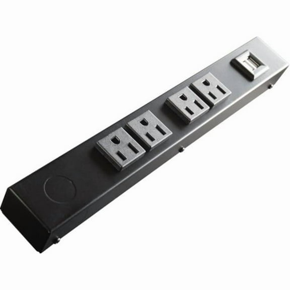 12 in. 4 Outlet Hardwired Power Strip, USB
