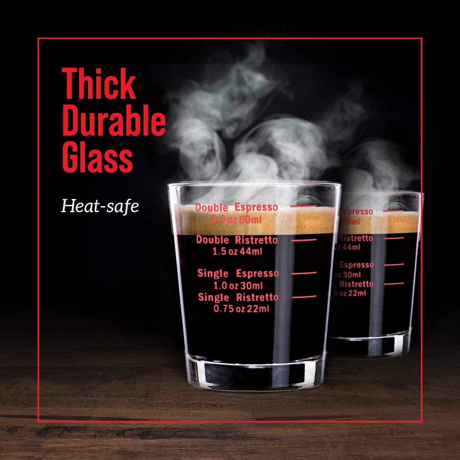Espresso Shot Glass Cups 200ml Measures Cup Transparent Scale Glass Barista  Double Pouring Spouts with Handle for Bar Party Espresso Coffee Milk 
