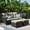 Brown/Gray, variant on PARKWELL 3-Piece Patio Conversation Set,Cushioned Sofa with Ottomans,Outdoor Furniture Sets,Brown Wicker and Blue Cushion