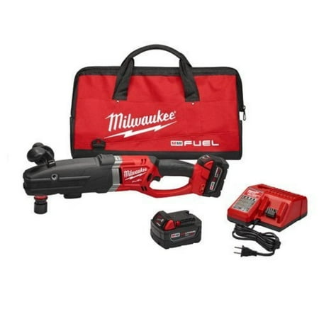 Hawg Angle Drill (MILWAUKEE M18 FUEL 18-VOLT LITHIUM-ION CORDLESS SUPER HAWG RIGHT ANGLE DRILL KIT WITH QUIK-LOK, 1/2)