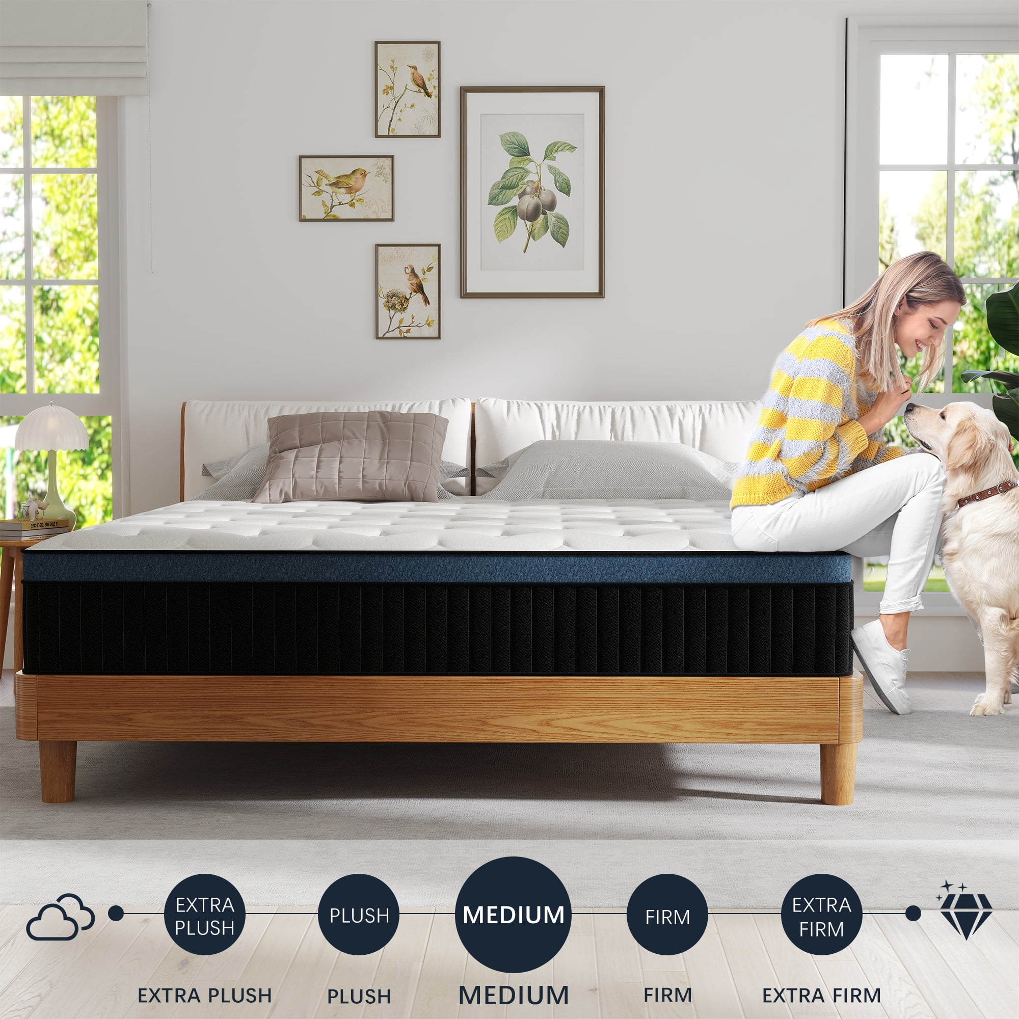 Kviwasha Twin Mattress 14 inch Memory Foam and Spring Hybrid Mattress in a Box Pressure Relief, Breathable