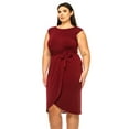 thumbnail image 5 of MOA Collection Women's Plus Size Sleeveless Sheath Dress Knife PleatsTulip Skirt Front Sash Detail, 5 of 6