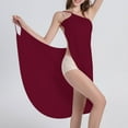 thumbnail image 4 of Ladies Sling Midi Dress Asymmetric Solid Color Slim Fit Backless Vacation Outfit, 4 of 9