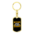thumbnail image 4 of Bitcoin Kiss My Class Goodbye Crypto Stainless Steel or 18k Gold Premium Swivel Dog Tag Keychain, 4 of 8