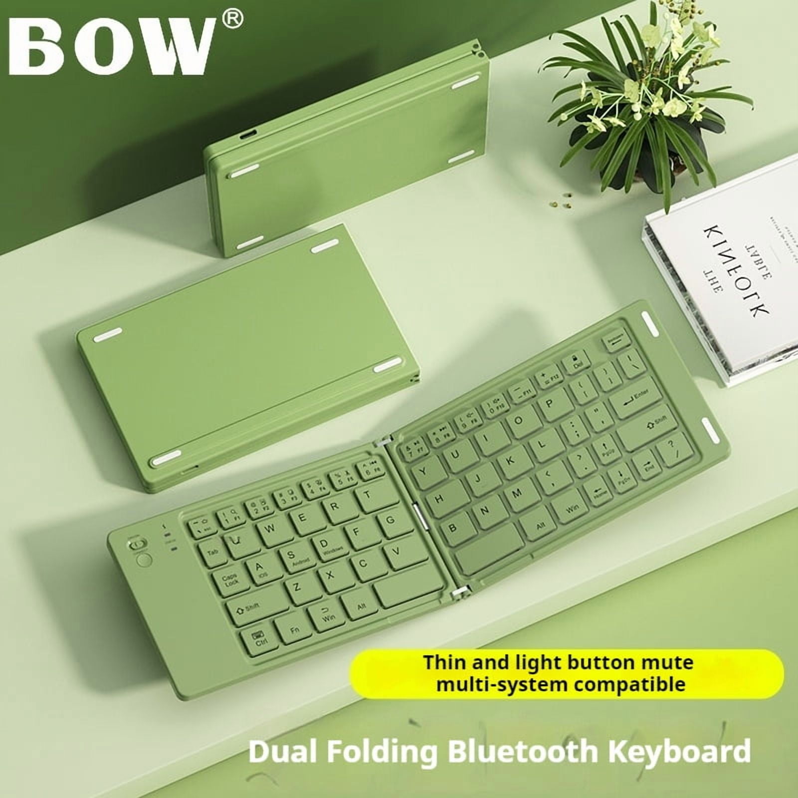Bow Wireless Bluetooth Foldable Keyboard Ipad Tablet Phone Notebook Universal Home Work Portable Pocket Keypad For Business Trip