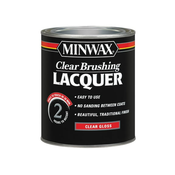 Minwax Brushing Lacquer, Gloss, Clear, 1 Quart