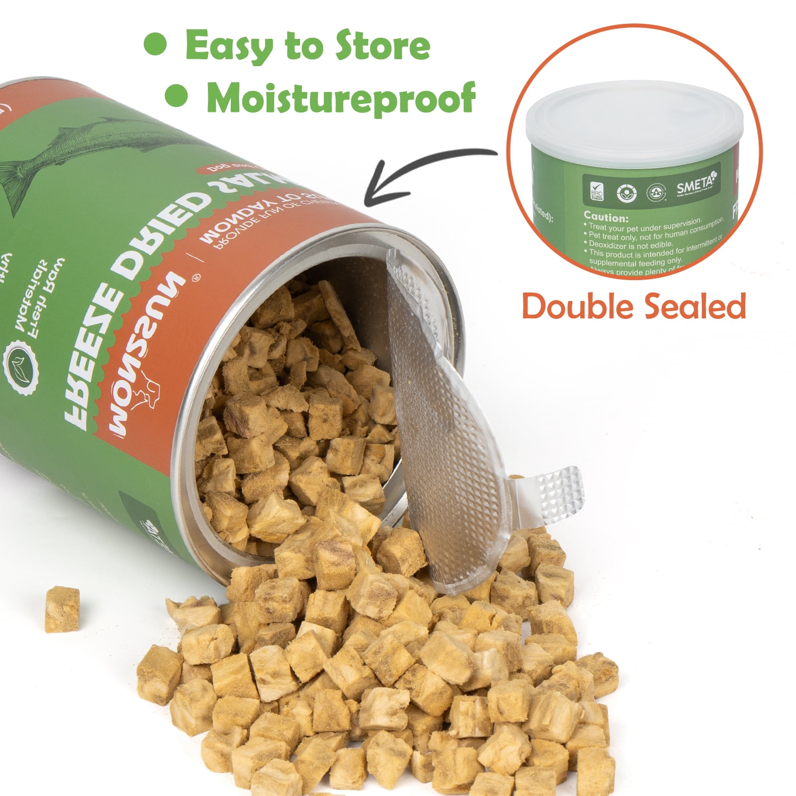 MON2SUN Salmon Freeze Dried Dog Treats, 10.6 oz