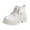 Z2-White, variant on newwalpole Girls Glitter Ankle Boots Lace Up Waterproof Combat Shoes With Side Zipper for Toddler/Little Kid/Big Kid Silver for Size 11