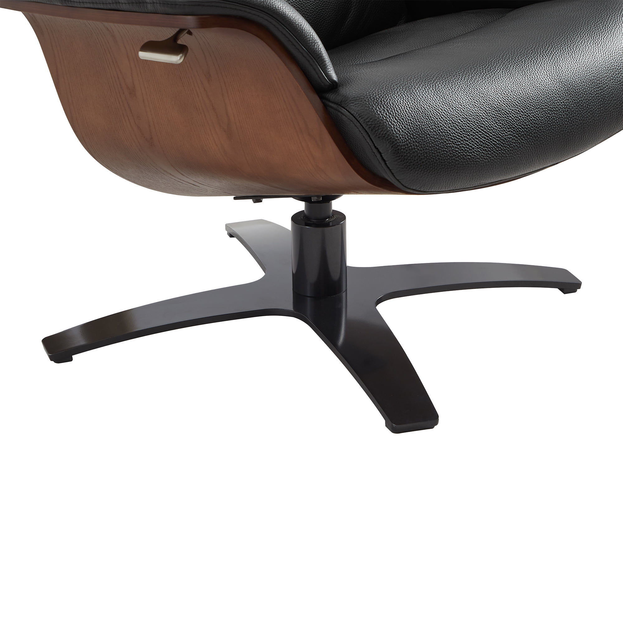 CHITA Swivel Recliner Chair with Ottoman Set & Adjustable Headrest, Leather Lounge Accent Arm Chairs for Living Room Bedroom, Black