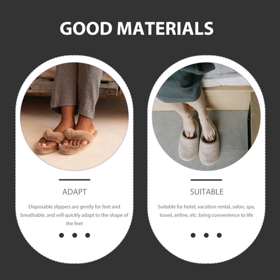 BEADCEST Cotton Linen Light Yellow Disposable Slippers Thick Sole Coral Fleece Salon Use 6 Pairs
