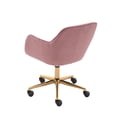 thumbnail image 4 of Modern Accent Armchair, SYNGAR Comfy Upholstered Leisure Chair with Back, Velvet Fabric Swivel Vanity Chair, Height Adjustable Office Chair, for Living Room, Bedroom, Makeup Room, Pink, D4424, 4 of 9