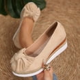 thumbnail image 6 of oqasdz Womens Casual Shoes Elegant Bow Design Solid Color Slip On Dressy Shoes Comfortable Breathable Work Business Wedding Shoes Outdoor Summer, 6 of 7