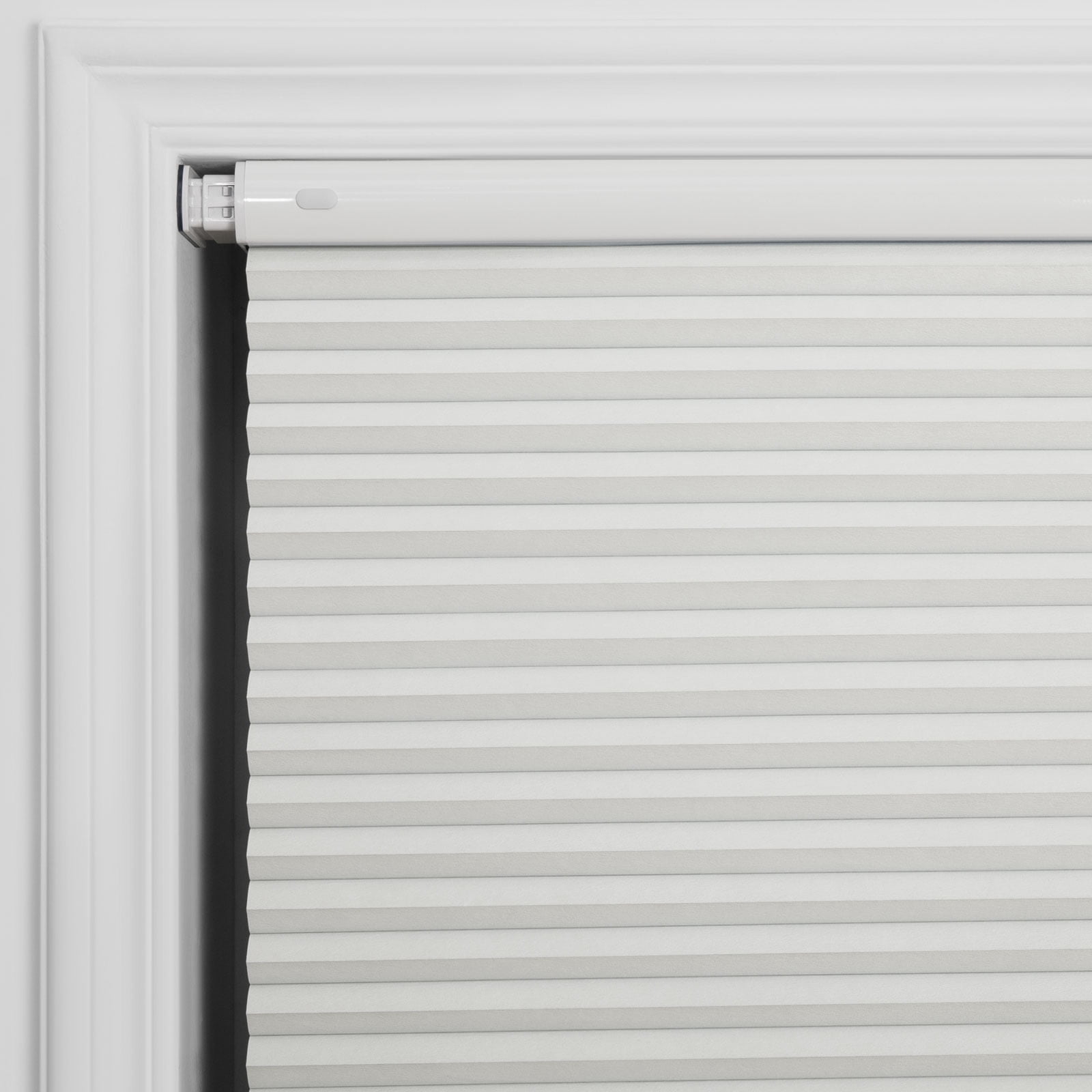 TWOPAGES Aura Blackout No Drill Cellular Shade - Cordless Honeycomb Blinds for Windows, White, 25"x64" (1 Panel)