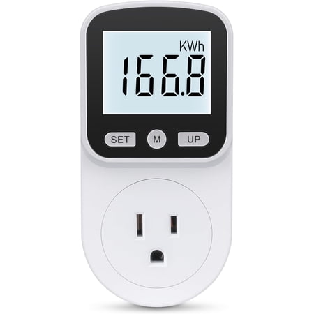 Upgraded Watt Meter Power Meter Plug Home Energy Monitor Electricity Usage Monitor, Electrical Usage Monitor, Energy Voltage Amps Meter Tester with Backlight, Overload Protection, 8 Display Modes