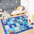 thumbnail image 4 of Lochas Kids Carpet Play Mat Educational Learning Rugs for Playing Children Area Rugs for Bedroom Playroom Nursery,Blue,5x7 Feet, 4 of 7