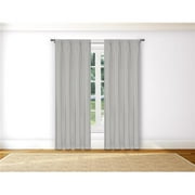 Kelvin MONT 12316D=12 Grommet Blackout Curtains - Window Curtain Panel Set - Textured Solid - 2 Panels - 38"W x 84"L - Silver
