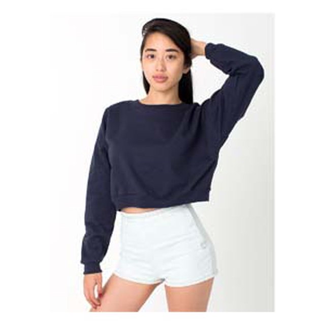 5336 AM 5336 CA FLC CROPPED SWTSSHRT NAVY OS American Apparel 5336