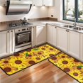 thumbnail image 3 of Kitchen Rugs Sets Of 2,Brown Yellow Sunflower Pattern Anti Fatigue Kitchen Mat Rugs Non Slip Washable,Decorative Kitchen Floor Mats for Kitchen,Sink,Laundry,17"x47"+17"x47", 3 of 5