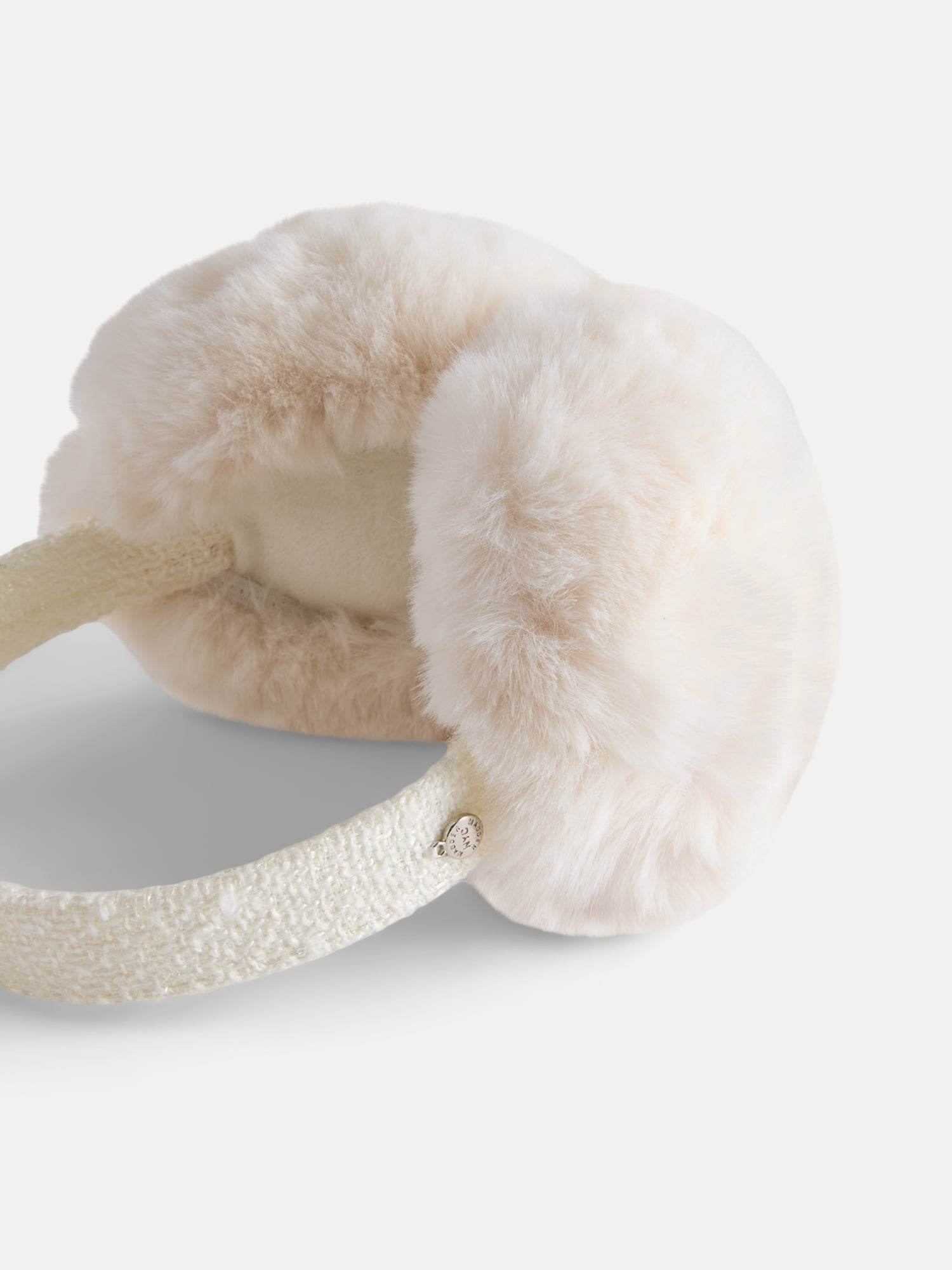 MNYC Women's Boucle Sequin Trim Earmuff, Ivory