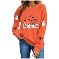 thumbnail image 5 of Molidfa Women's Black Halloween Sweatshirt Ghost Squad Graphic Crew Neck Top, 5 of 5