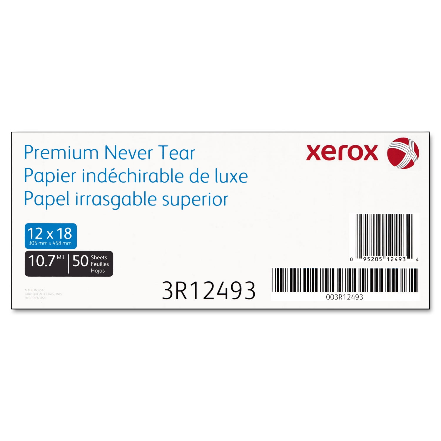 Xerox Revolution Premium Never Tear Paper 12 x 18 10.7 mil White 50
