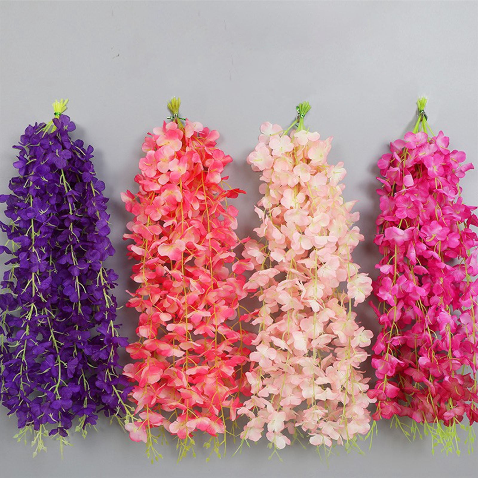 ERTZAE Yellow 23.62" Wisteria Vines Silk,Artificial Flowers,Wisteria Vines Hanging Flowers Silk Wisteria String For Home Garden Party Wedding Decor,Wedding Arch Floral Party Garden Ceremony