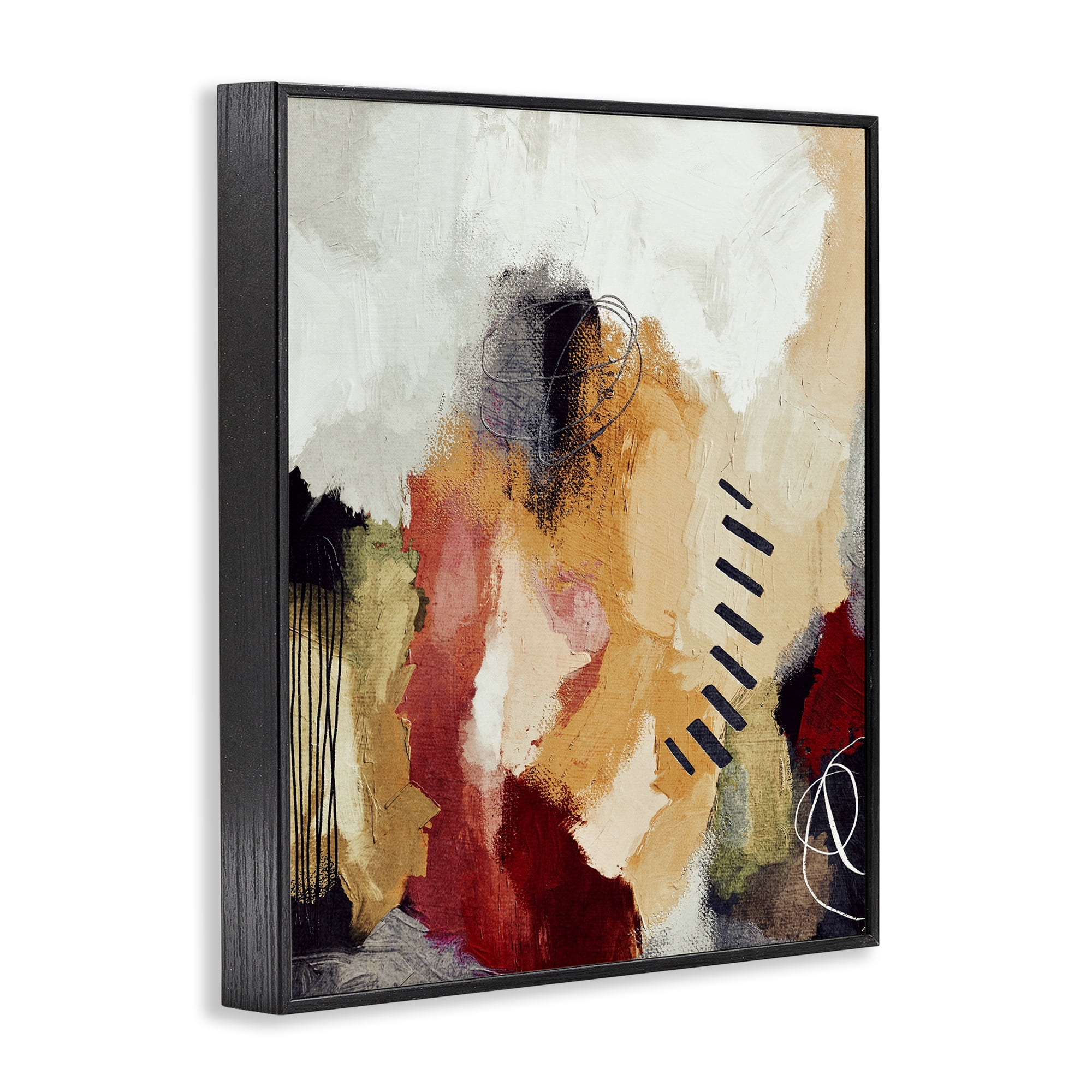 Stupell Industries Abstract Southwestern Pattern Abstract Painting Black Framed Art Print Wall Art, 16 x 20