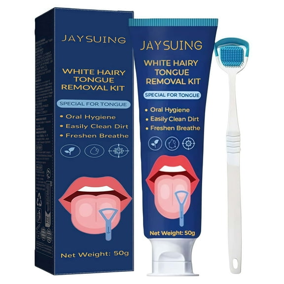 Tongue Cleaning Gel Set, Tongue Cleaner Gel with Tongue Brush, Easy to Use for Adults Kids, Tongue Scraper Scrubber for Adults with Cleaning Gel