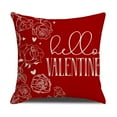 thumbnail image 1 of Fundas decorativas de almohada en forma de corazón 16x16 pulgadas | Impresión doble cara a rayas rojas | Poliéster Suave Duradero | Cierre oculto de cremallera | Juego de 2 fundas para cojines, 1 of 1