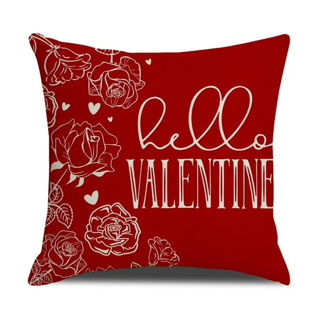 Fundas decorativas de almohada en forma de corazón 16x16 pulgadas | Impresión doble cara a rayas rojas | Poliéster Suave Duradero | Cierre oculto de cremallera | Juego de 2 fundas para cojines