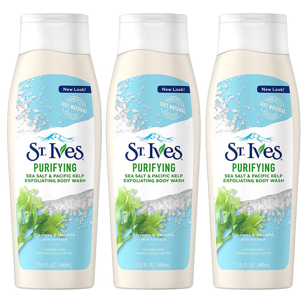 Pack of (3) St Ives Body Wash 13.5 Ounce Purifying Sea Salt