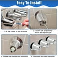 thumbnail image 5 of 3 Piece Metal Shower Knob Replacement Compatible with Price/Pfister Verve Tub Shower, Bathtub Faucet Handle Remodel Trim Kit Include 1 Hot 1 Cold 1 Diverter and 3 Screws(Polished Chrome), 5 of 7