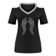 thumbnail image 4 of Moda Mujer Verano Cuello en V Manga corta Hombro frío Blusa Camiseta Causal Impresión Tops Fridja  hjk5185, 4 of 5