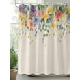 thumbnail image 2 of Fsddascl Spring Flowers Leaves Shower Curtain Set - Extra Long 72" x 96" Bathtub Curtain with 12 Hooks, Garden Vintage Retro Pastoral Waterproof Fabric Stall Shower Curtains for Bathroom/Bathtub, 2 of 6