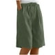 thumbnail image 2 of Neewe Womens Knee Length Pants Casual Plain Shorts Summer Drawstring Elastic Waist Comfy Shorts with Pockets, 2 of 8
