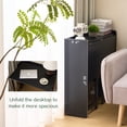 thumbnail image 5 of PUKNLY Folding Table with Storage Shelf, 32.6 Inch Computer Desk, Small Writing Desk for Bedroom Home Office Dorm and Apartment, Black, 5 of 5