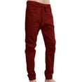 thumbnail image 2 of J. METHOD Men’s Joggers Pants Casual Lightweight Comfy Harem Slim Fit Adjustable Elastic Waist Pockets Sweatpants NEMP08 Burgundy 2XL, 2 of 6