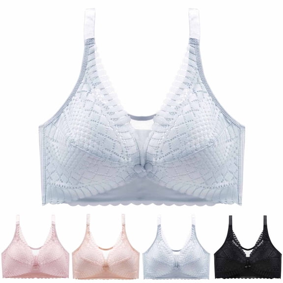 OVAFBAU Bras for Women Supportive Seamless Push Up Bra T-Shirt Bra Wireless Bra Thin Front Closure Comfortable Breath Push Up Shaping Women Underwears