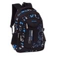 thumbnail image 1 of ruzhgo Sac de Rangement pour Étudiants, Sac d'École Imprimé, Sac à Dos de Randonnée Portable avec Fermeture Éclair, Grande Capacité, Bleu, 1 of 6