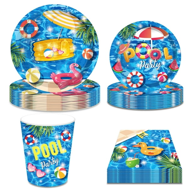 Summer Pool Party Supplies Pack Serves 16, Beach