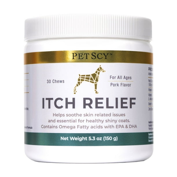 PET SCY Itch Relief Chews for Dogs Single Pack (5.3oz) - Walmart.com