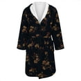 thumbnail image 4 of Women Robes Women's Fleece Plush Robe Long Warm Plush Bathrobe Loungewear Jacket Printed Comfort Robe Woman Flannel Pajamas, 4 of 5