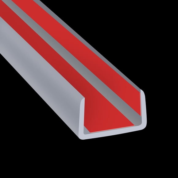 Protector de bordes Edge Trim de goma con canal en U, 38 mm x 6 m, gris