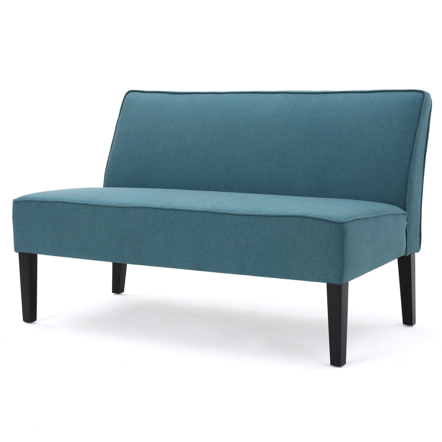 50" Upholstered Loveseat Sofa Modern 2 Seater Couch with Birch Wood Legs, Linen Fabric Small Space Sofa for Living Room Bedroom Office, Teal