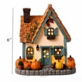 thumbnail image 3 of Light-Up Pumpkin House Tabletop Decoration, Halloween Pumpkin House Ornament with LED Glow, Spooky Village Decor for Shelf Mantel Centerpiece(Small), 3 of 6