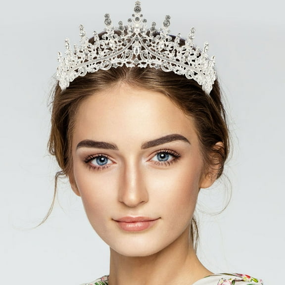 TAILTOSS Wedding Bridal Headdress Rhinestone Tiara Elegant Zinc Alloy Crown for Women Banquets 1Set